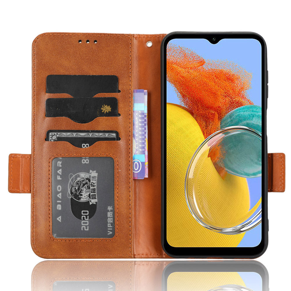 For Samsung Galaxy M54 5G / F54 5G PU Leather Wallet Phone Case Imprinted Triangle Phone Cover with Stand For Samsung Galaxy M54 5G / F54 5G PU Leather Wallet Phone Case Imprinted Triangle Phone Cover with Stand